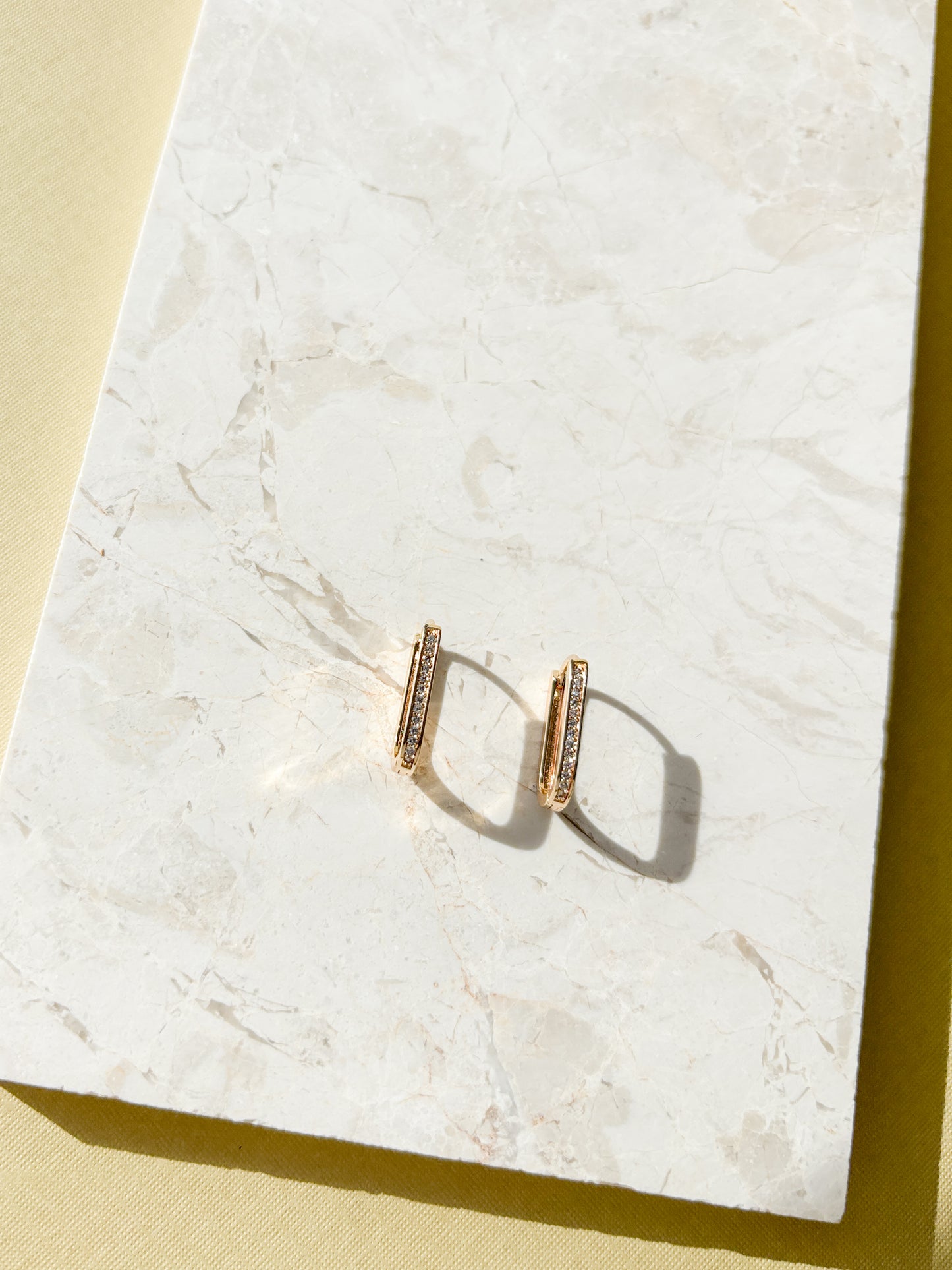 Rectangular Pave Hoops