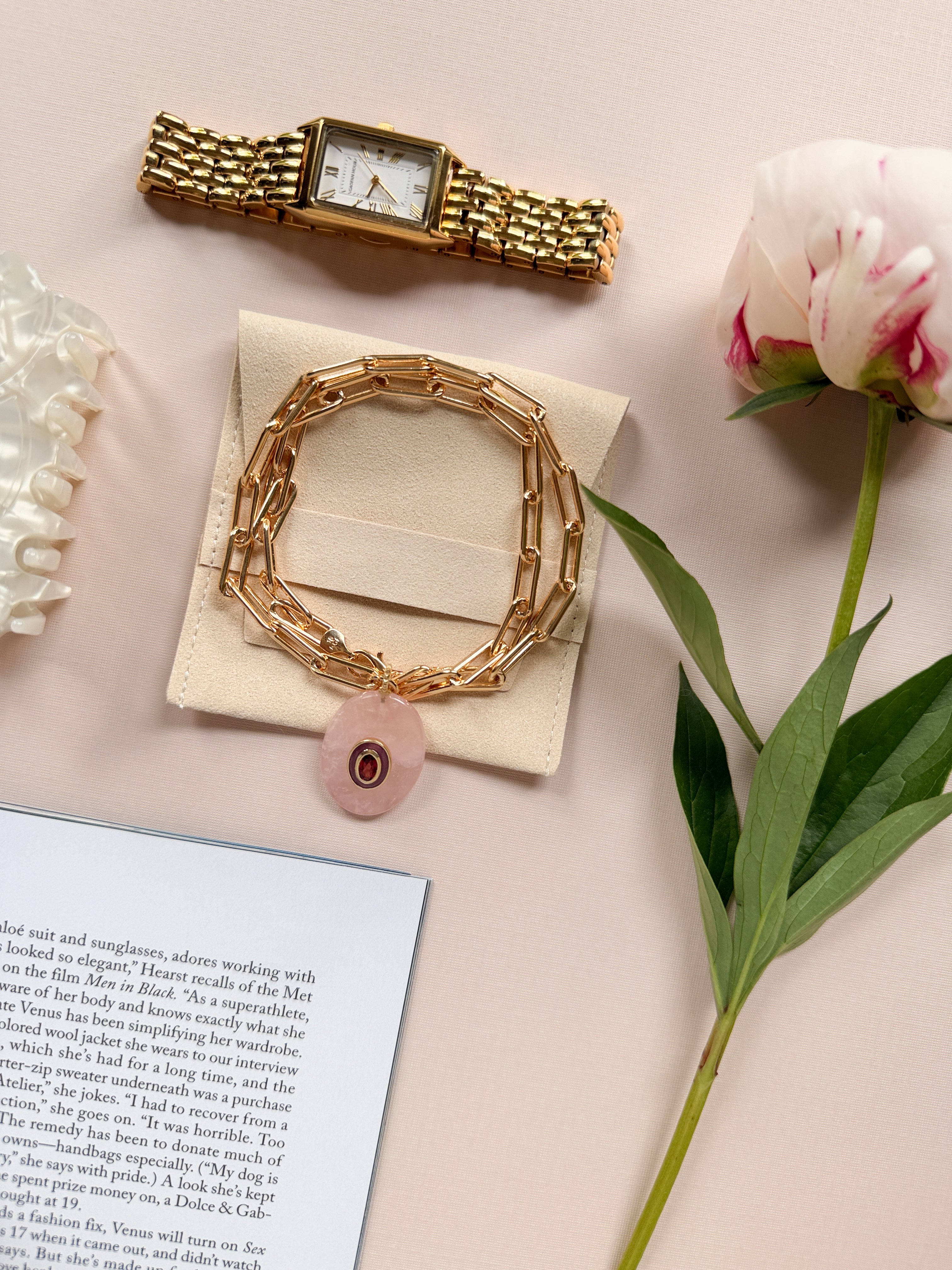 ICON Pendant Necklace / ROSE QUARTZ