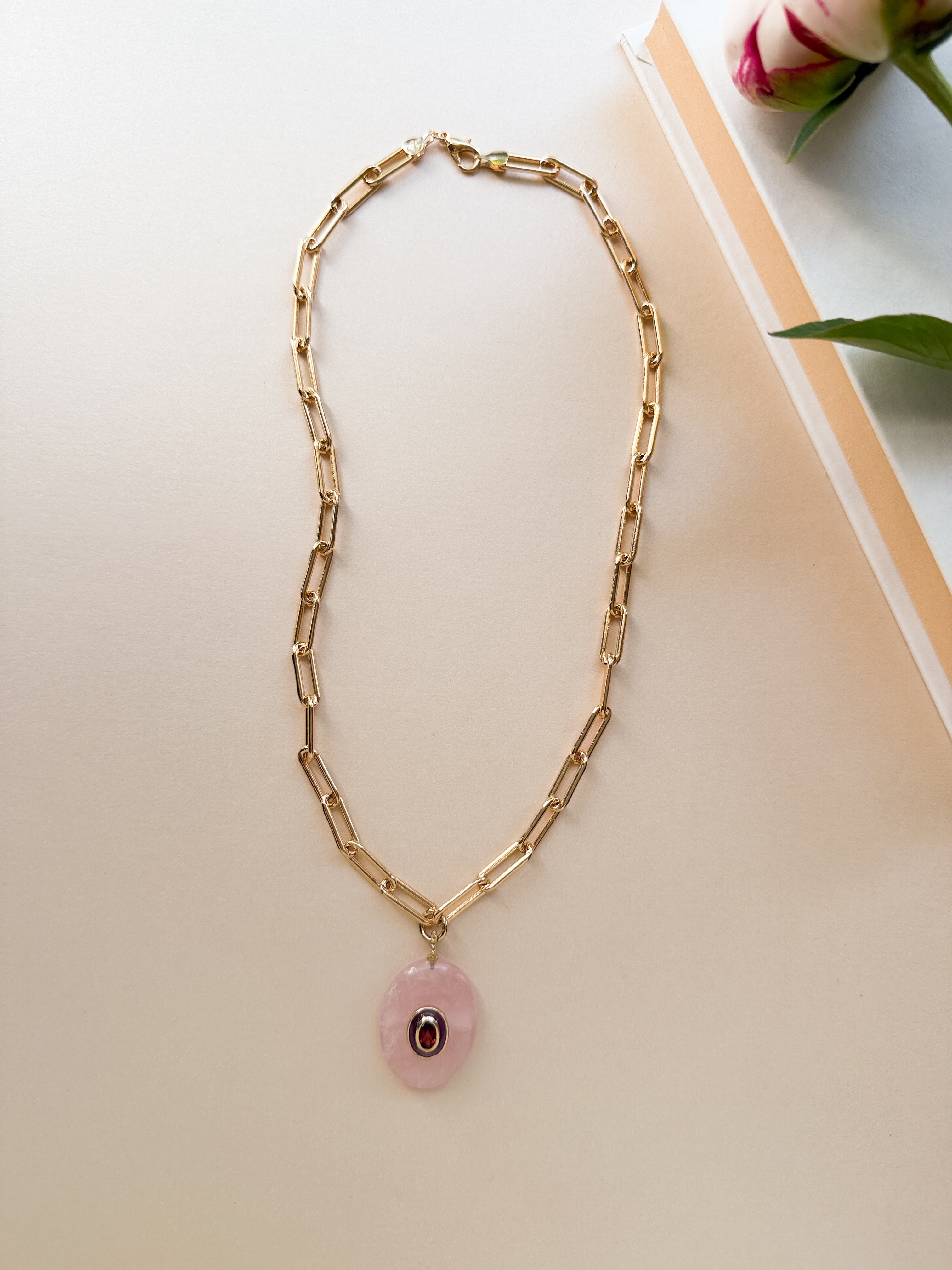 ICON Pendant Necklace / ROSE QUARTZ