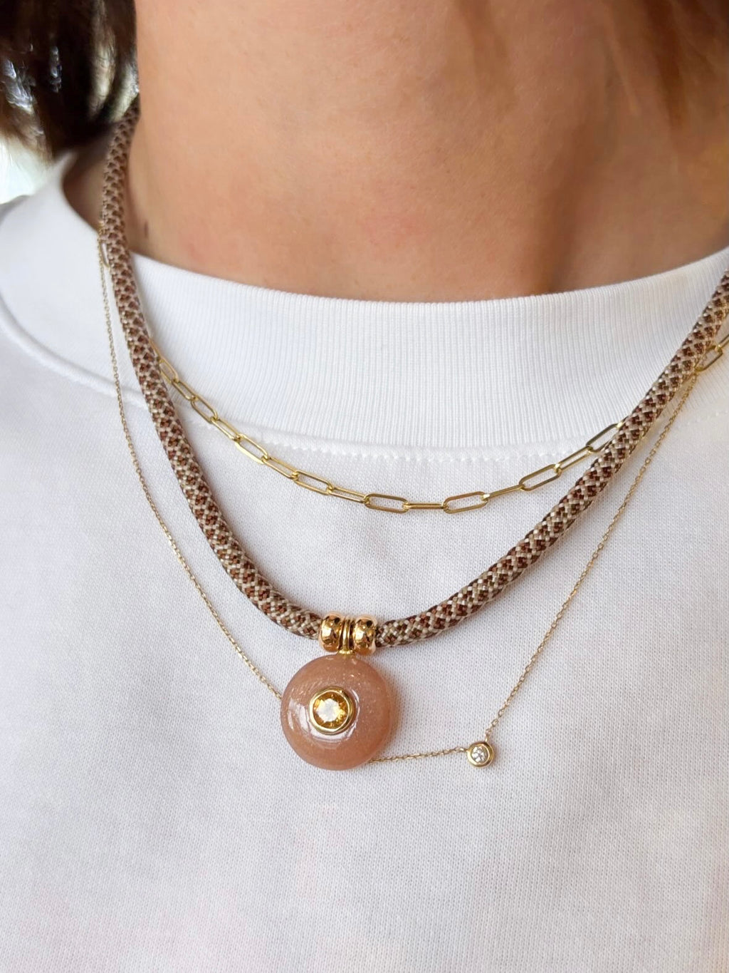 LUXE POWER CORD / PEACH MOONSTONE