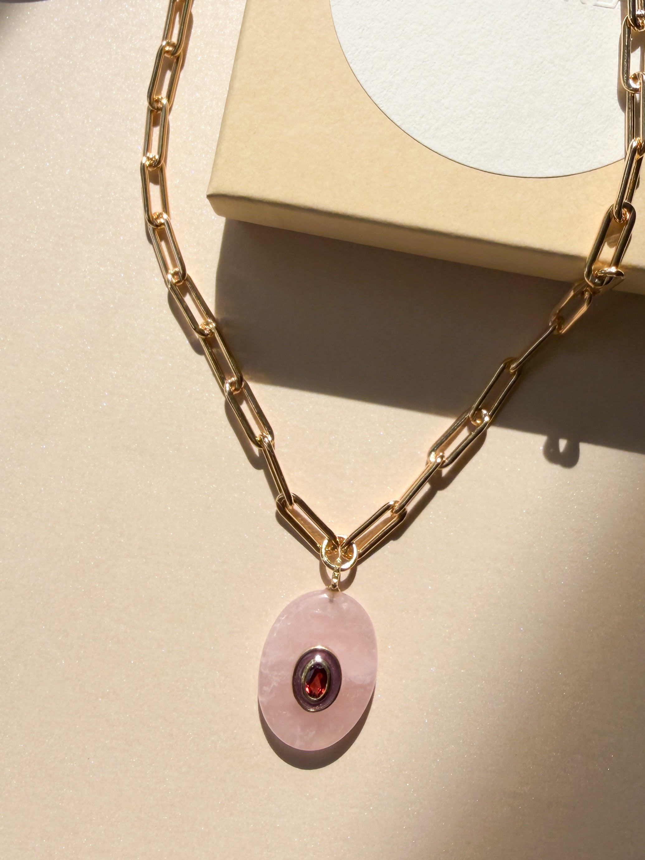 ICON Pendant Necklace / ROSE QUARTZ