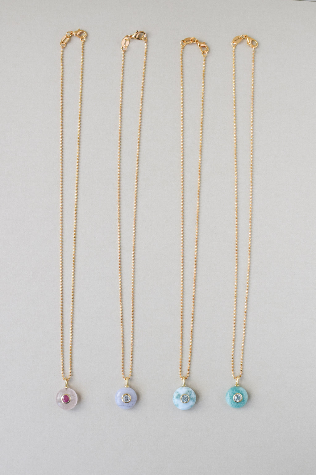 SMALL ROUND GEM NECKLACE