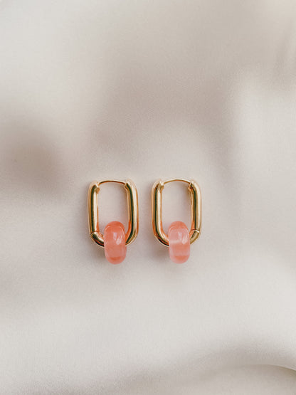 CHERRY CHRYSTAL MINIMAL HOOPS