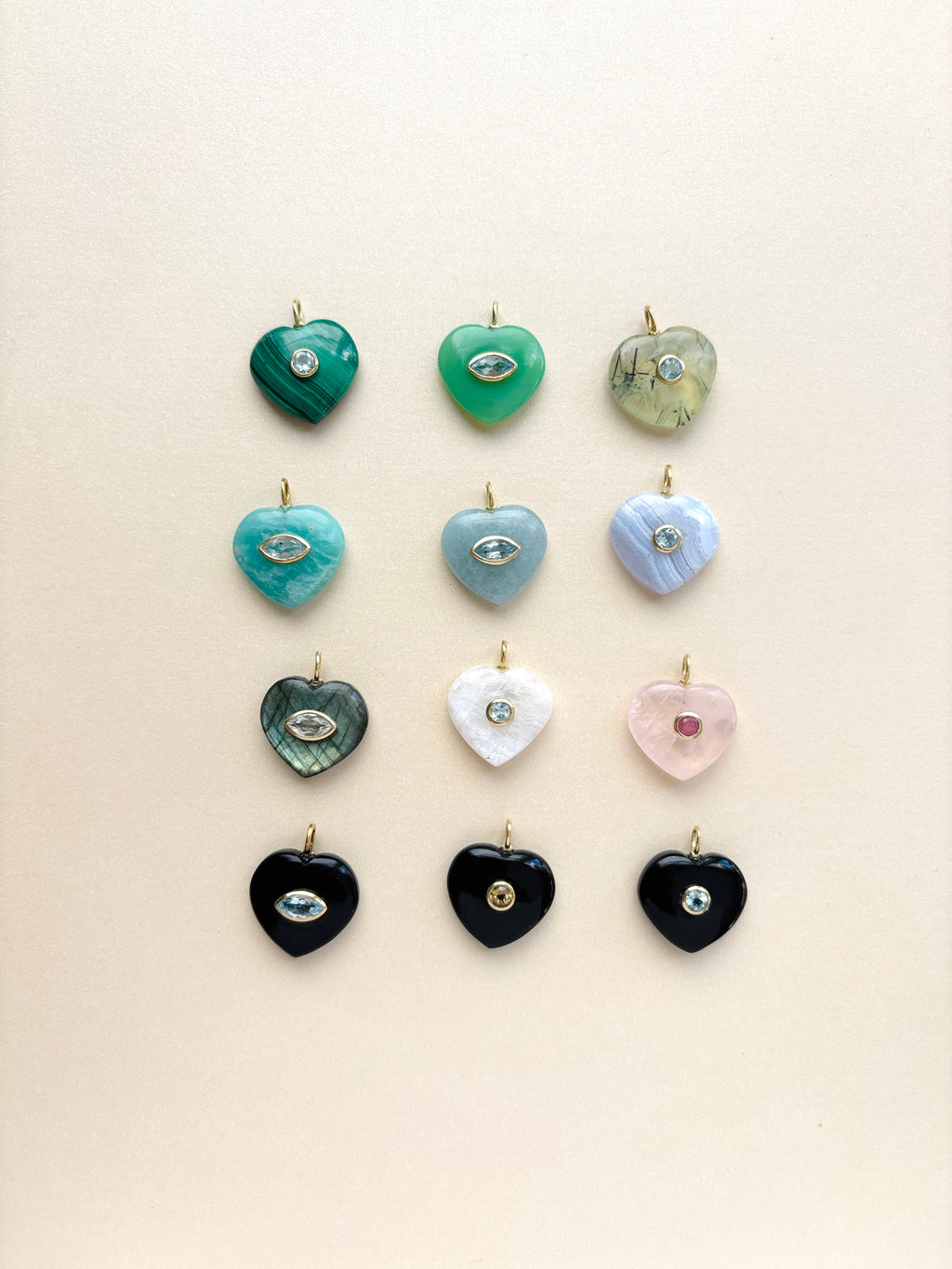 GEMSTONE PENDANT HEARTS