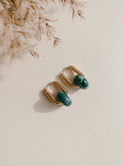 INDIAN AGATE MINIMAL HOOPS