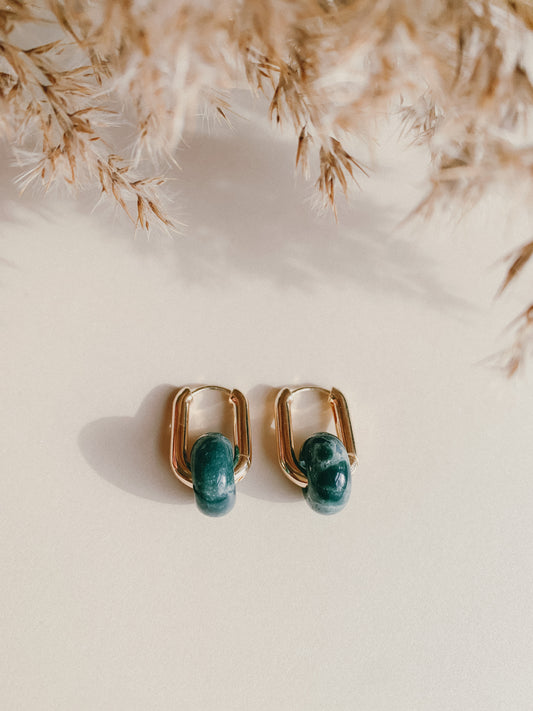 INDIAN AGATE MINIMAL HOOPS