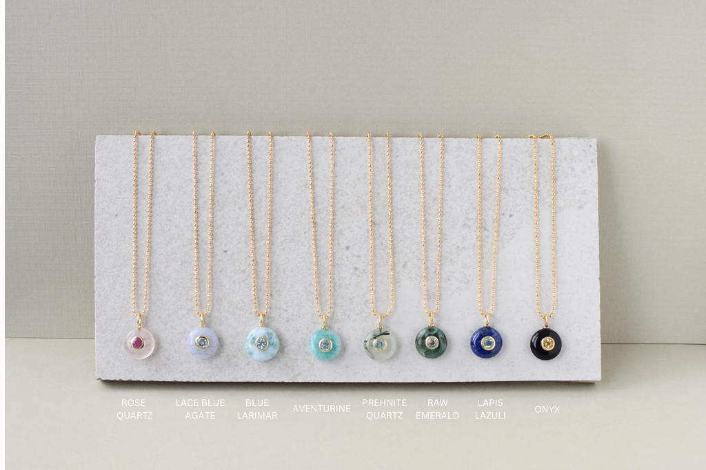 SMALL ROUND GEM NECKLACE