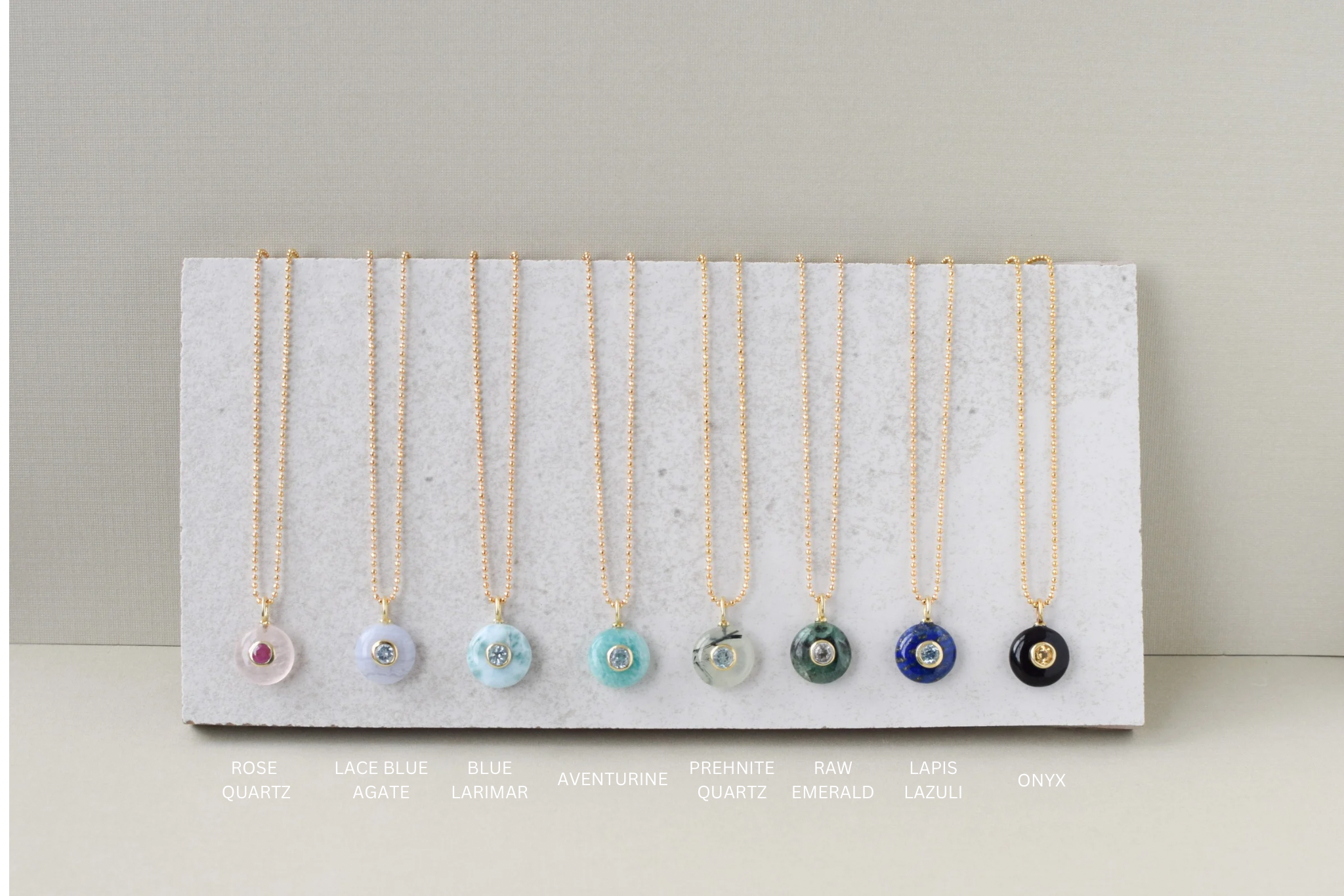 SMALL ROUND GEM NECKLACE