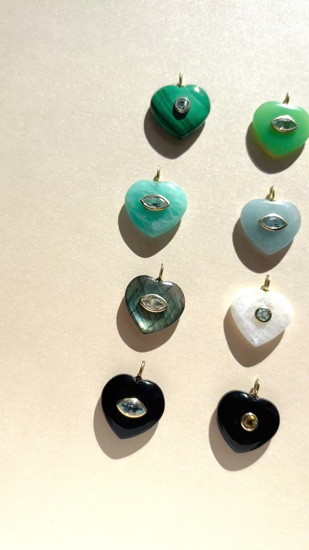 GEMSTONE PENDANT HEARTS