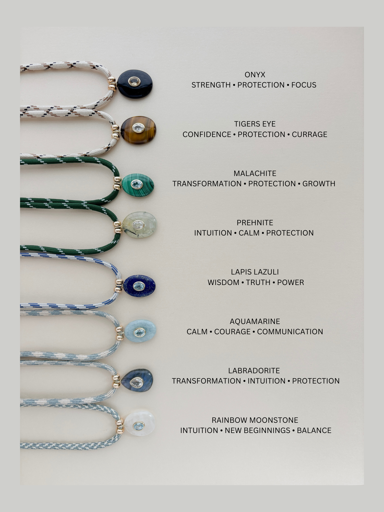 Luxe POWER Cord / CHRYSOPRADE CHALCEDONY