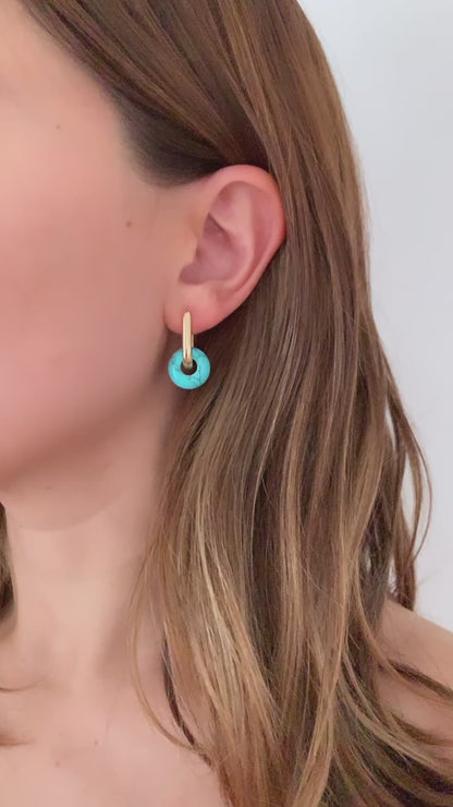 BLUE TURQUOISE MINIMAL HOOPS