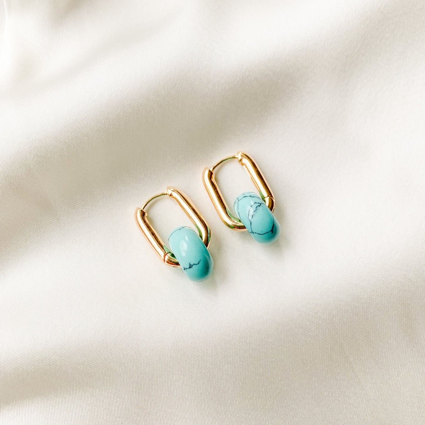 BLUE TURQUOISE MINIMAL HOOPS