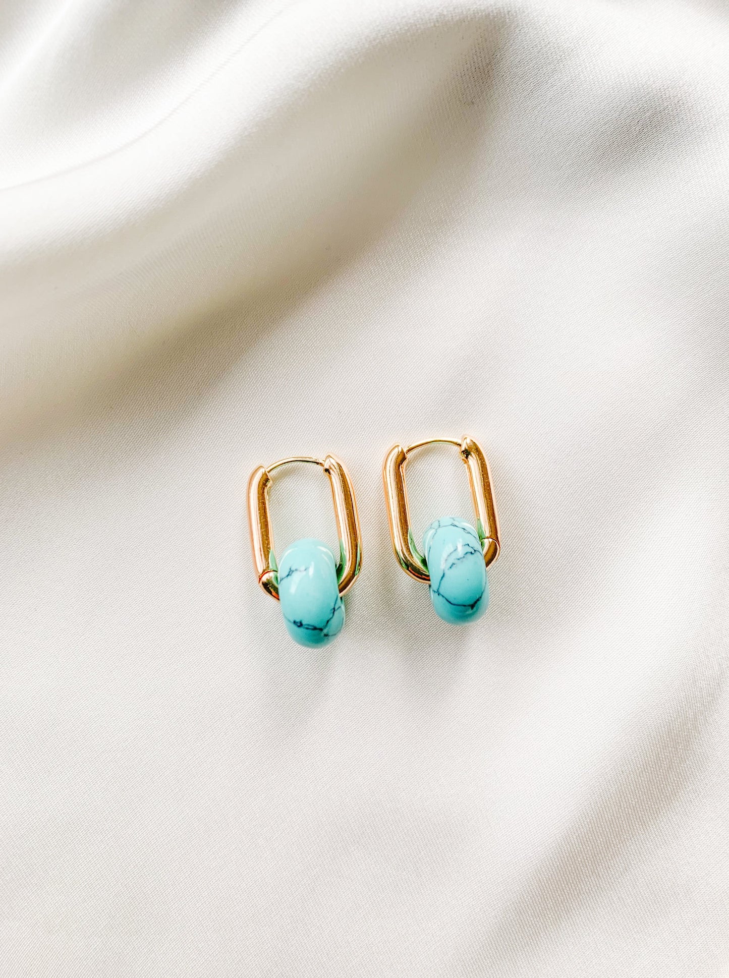 BLUE TURQUOISE MINIMAL HOOPS