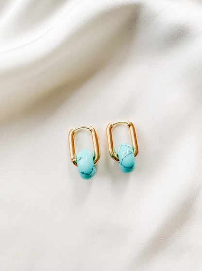 BLUE TURQUOISE MINIMAL HOOPS