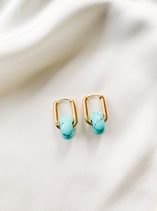 BLUE TURQUOISE MINIMAL HOOPS